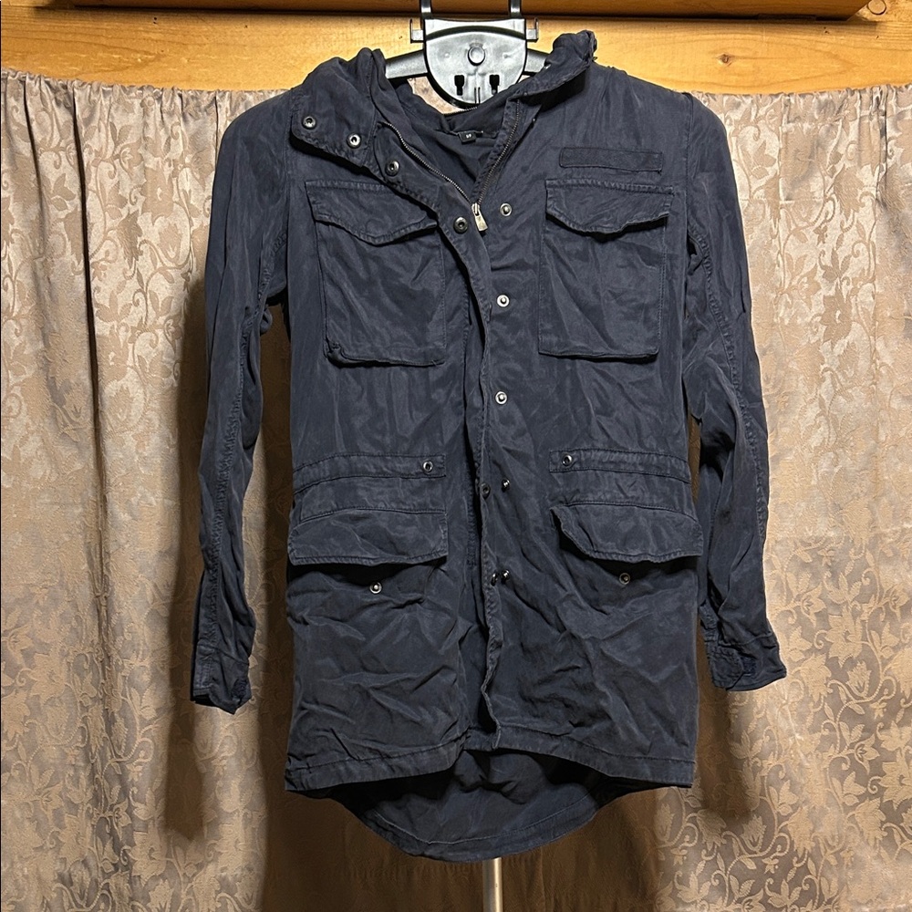 Buffalo David Bitton Dark Blue Military Field Jacket with Hood